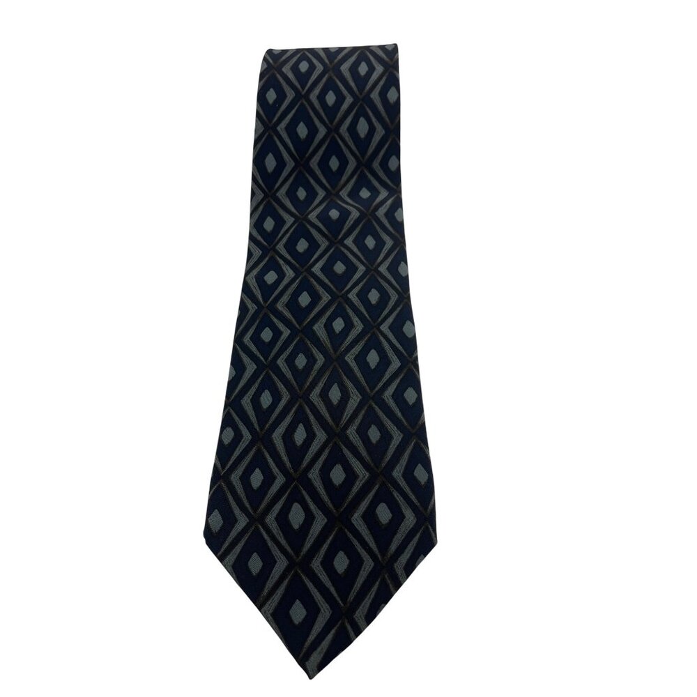 Vintage Brandini Le Collezioni Geometric Silk Mens Tie 16f